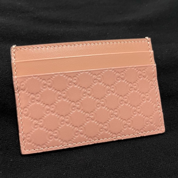 ✨Gucci✨ NEW Microguccissima Card Holder in Soft Pink Calfskin Leather Monogram - Picture 5 of 11